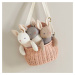 Bábika pletená zajačik Baby Threads Cream Bunny ThreadBear 35 cm krémový z jemnej mäkkej bavlny 