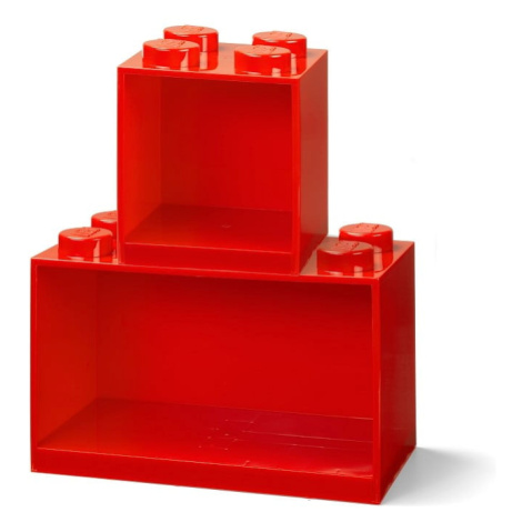 Súprava 2 detských červených nástenných políc LEGO® Brick