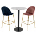 Norddan Dizajnový okrúhly barový stôl Kane 70 cm imitácia mramoru / čierny