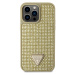 Guess Rhinestones Triangle Metal Logo Kryt pre iPhone 15 Pro Max Gold