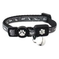 Obojok Active Cat Reflective XS čierny 1x19-31cm