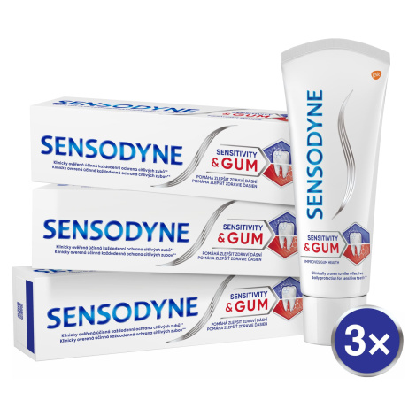 SENSODYNE Zubná pasta Sens & Gum 3 x 75 ml