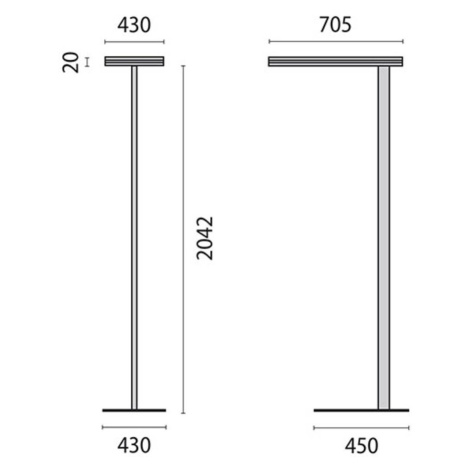 Stojaca LED lampa SL720SL Tast-Dim 15 500 lm sivá