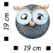 Nástěnná kovová dekorace OWL II modrá/stříbrná