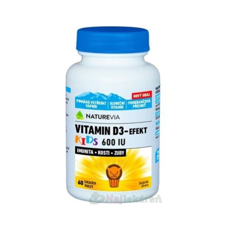 SWISS NATUREVIA VITAMIN D3-EFEKT KIDS 600 I.U., 60 ks