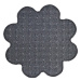 Kusový koberec Udinese šedý kytka - 120x120 kytka cm Vopi koberce