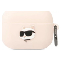 Púzdro Karl Lagerfeld AirPods Pro cover pink Silicone Choupette Head 3D (KLAPRUNCHP)
