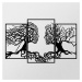 Nástenná kovová dekorácia Ľudské profily v stromoch 116x71 cm čierna