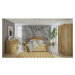 Expedo Manželská posteľ BONY + rošt, 160x200, dub zlatý + penový matrac 14 cm