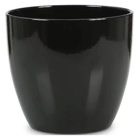Keramický obal na kvetináč Scheurich 920, ø14cm, čierna lesklá MERKURY MARKET