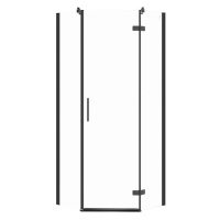 Cersanit Jota, 5-uhoľníkový sprchovací kút 80x80x195 cm, pravé dvere, 6mm číre sklo, čierny prof
