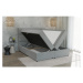 Svetlosivá boxspring posteľ s úložným priestorom 200x200 cm Lola – Ropez