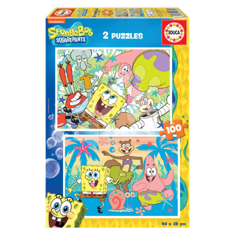 Puzzle Bob Esponja Educa 2x100 dielov od 4 rokov