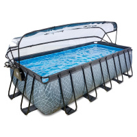 Bazén s krytom pieskovou filtráciou a tepelným čerpadlom Stone pool Exit Toys oceľová konštrukci