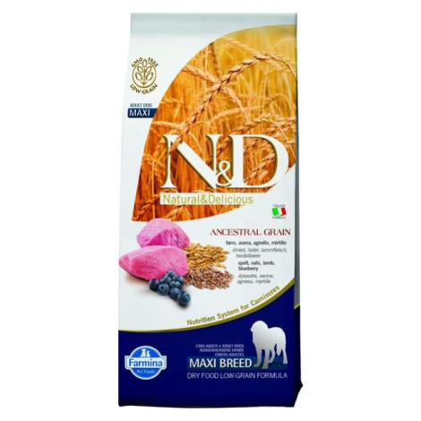 Farmina N&D dog AG adult medium & maxi, lamb, spelt, oats & blueberry 12kg