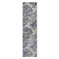 Modro-sivý behúň Flair Rugs Marbled, 80 x 300 cm