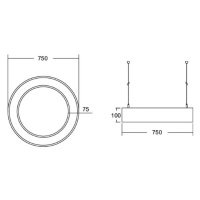 BRUMBERG Biro Circle Ring direct 75cm 50W on/off čierna 840