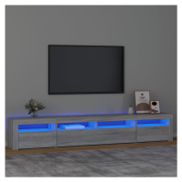 vidaXL TV skrinka s LED svetlami sivá sonoma 240x35x40 cm