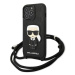 Kryt Karl Lagerfeld KLHCP13LCMNIPK iPhone 13 Pro 6,1" hardcase black Leather Monogram Patch and 