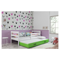 BMS Detská posteľ s prístelkou ERYK 2 FARBA: Biela, ROZMER: 80 x 190 cm, DOPLNKOVÁ FARBA: Zelená