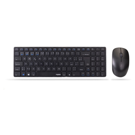 RAPOO set klávesnica+myš 9300M, Wireless Multi-Mode Slim Mouse and Ultra-Slim Keyboard, čierna