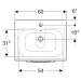 Geberit Selnova Square - Umývadlová skrinka 635x588x480 mm, s umývadlom, 2 zásuvky, lávová mat 5