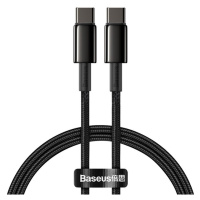 Baseus Tungsten Gold rýchlonabíjací / dátový kábel USB-C na USB-C 100W 1m, čierna