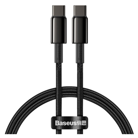 Baseus Tungsten Gold rýchlonabíjací / dátový kábel USB-C na USB-C 100W 1m, čierna