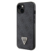 Guess PU 4G Strass Triangle Metal Logo Zadný Kryt pre iPhone 15 Black