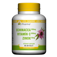 BIO PHARMA Echinacea Vitamín C Zinok 120 tabliet