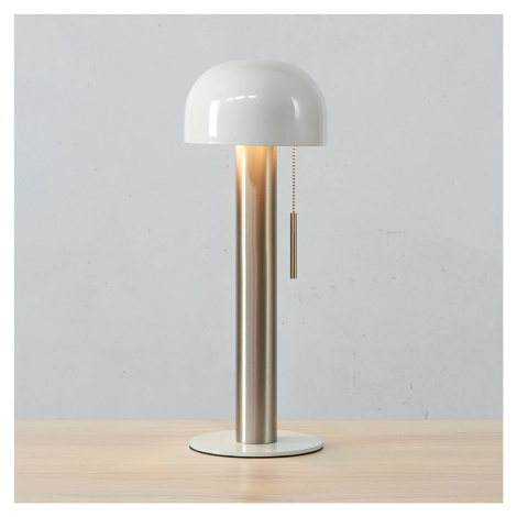 Kovová stolová lampa Costa, biela/niklová Markslöjd