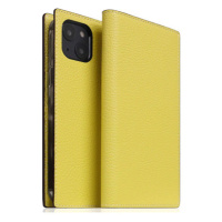 SLG Design puzdro D8 Neon Full Grain Leather Diary pre iPhone 13 - Lemon