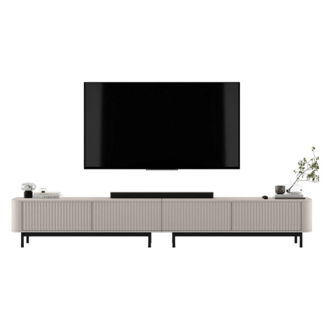 Meble Lindner TV skrinka Aurora, set 2 kusov s kovovým rámom, matný kašmír, 280 cm
