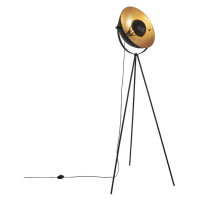 Stojacia lampa čierna so zlatým nastaviteľným statívom 42 cm - Magnax