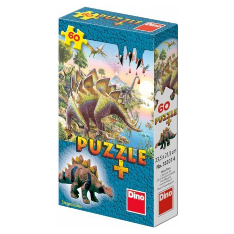 Dino Puzzle Dinosaurus s figúrkou 60 dielikov Stegosaurus
