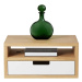 Benlemi Drevený závesný nočný stolík v scandi štýle HYLLE biely Zvoľte kvalitu dreva: 1. Dubový 