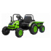 Elektrický Traktor POWER s vlečkou, zelený, Pohon zadných kolies, 12V batéria, Plastové kolesá, 
