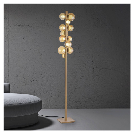 PURE LED stojacia lampa pop-up bronz hliník/sklo stmievač 12 svetiel