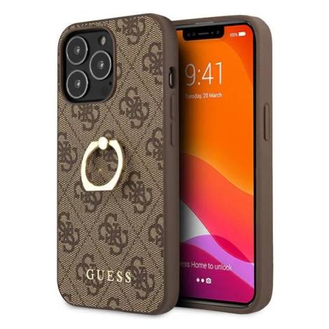 Kryt Guess GUHCP13L4GMRBR iPhone 13 Pro 6,1" brown hardcase 4G with ring stand (GUHCP13L4GMRBR)
