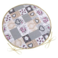 BELLATEX Sedák DITA 79/408 – okrúhly, hladký, priem. 40 cm, patchwork love