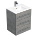 Kúpeľňová skrinka s umývadlom Naturel Cube Way 60x76,5x46 cm betón mat CUBE46603BEMOD