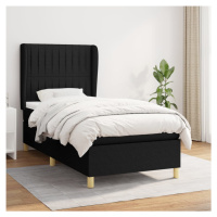 vidaXL Posteľný rám boxspring s matracom čierny 80x200 cm látka