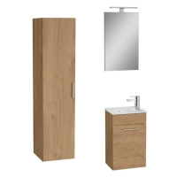 Kúpeľňová zostava s umývadlom vrátane umývadlovej batérie, vtoku a sifónu VitrA Mia zlatý dub KS
