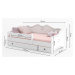 NABBI Elin detská posteľ s matracom a úložným priestorom 80x160 cm biela / ružová
