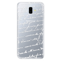 Odolné silikónové puzdro iSaprio - Handwriting 01 - white - Samsung Galaxy J6+