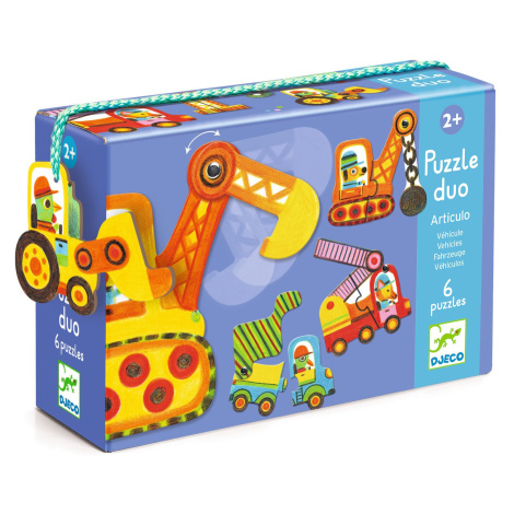 Puzzle Duo – Pohyblivé autá DJECO