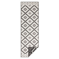 Čierno-krémový vonkajší koberec NORTHRUGS Malibu, 80 x 250 cm