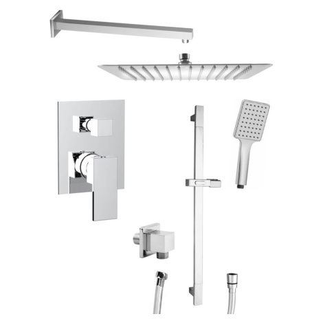 Skrytá sprchová súprava CUBEMIX s pákovou batériou, 2 výstupy, posuvný držiak sprchy, chróm CM04 Sapho