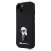 Karl Lagerfeld Liquid Silicone Metal Ikonik Zadný Kryt pre iPhone 15 Black