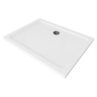 MEXEN/S - Flat sprchová vanička obdĺžniková slim 140 x 80, biela + čierny sifón 40108014B